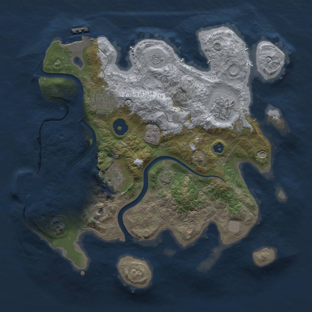 Rust Map: Procedural Map, Size: 3000, Seed: 16873210, 10 Monuments