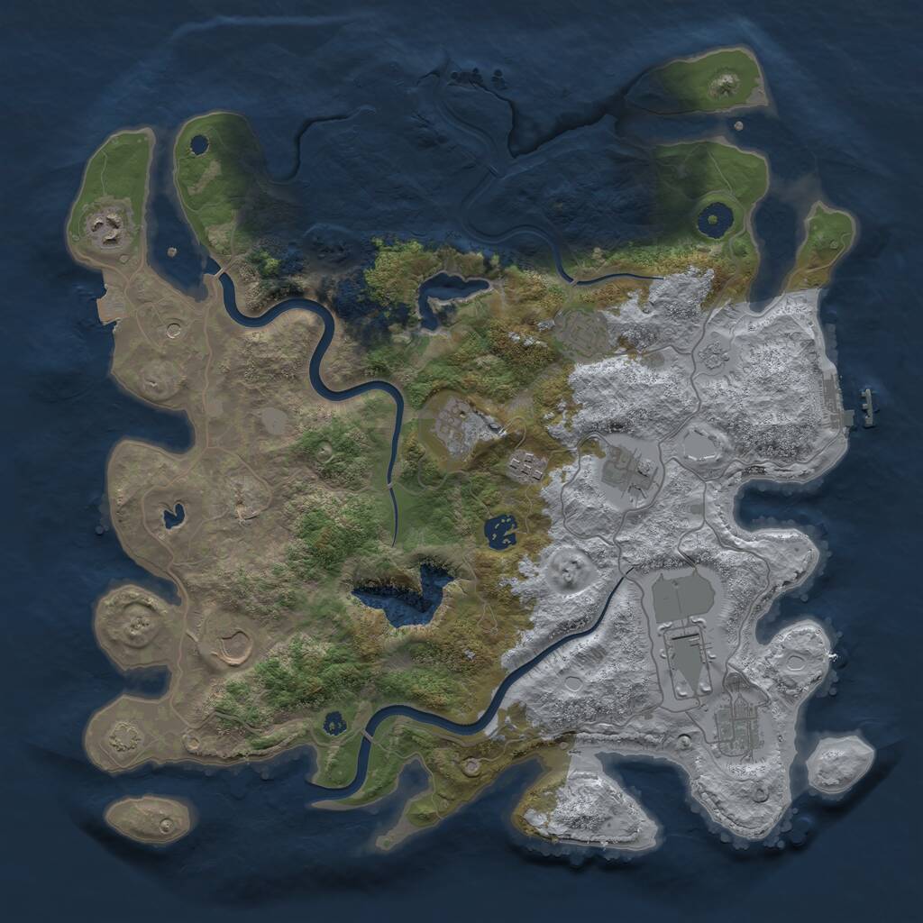 Rust Map: Procedural Map, Size: 4000, Seed: 5983, 15 Monuments
