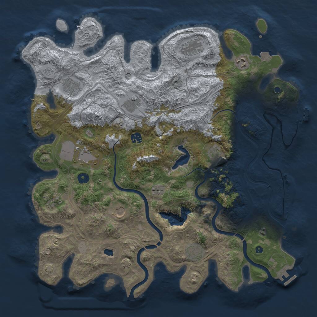 Rust Map: Procedural Map, Size: 4250, Seed: 364098719, 17 Monuments