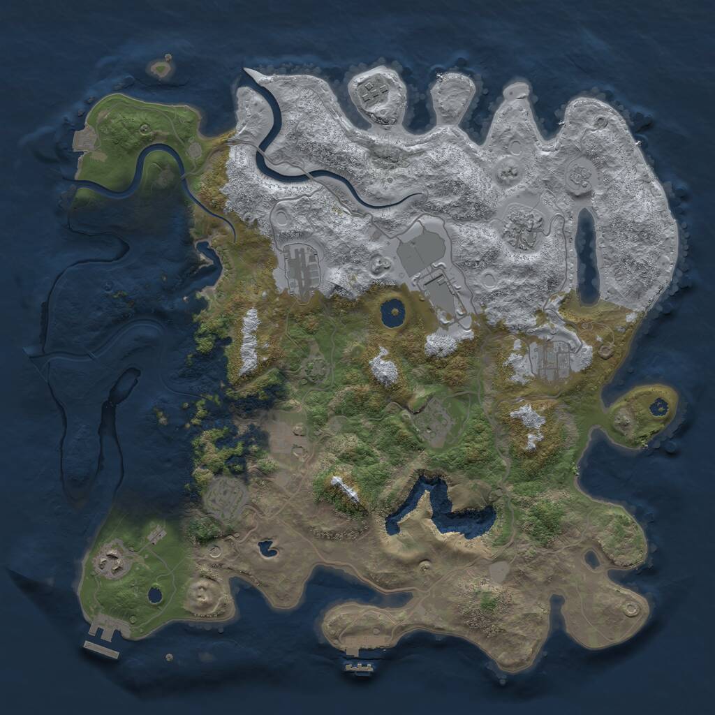 Rust Map: Procedural Map, Size: 4000, Seed: 916045690, 15 Monuments