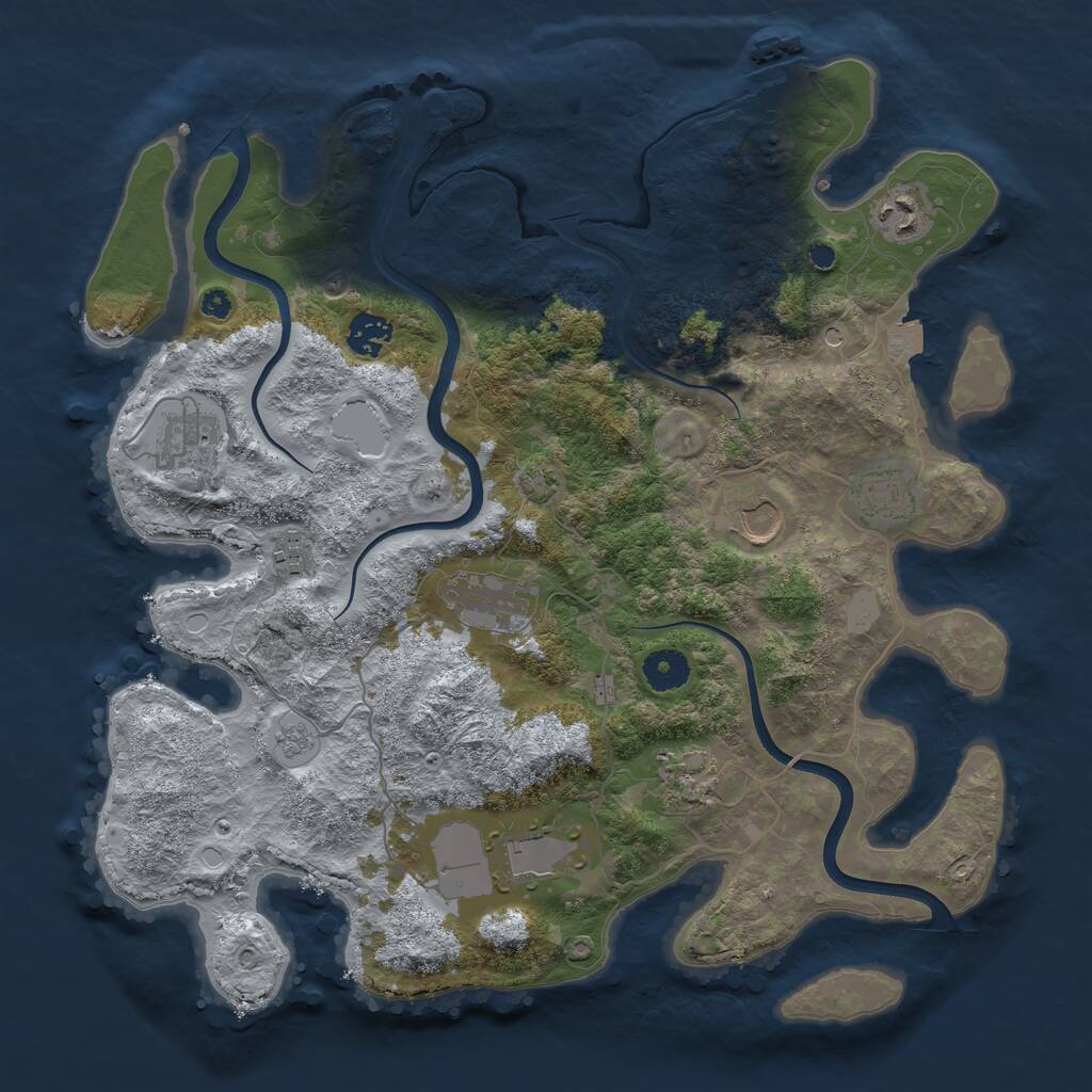 Rust Map: Procedural Map, Size: 3750, Seed: 1489532921, 14 Monuments