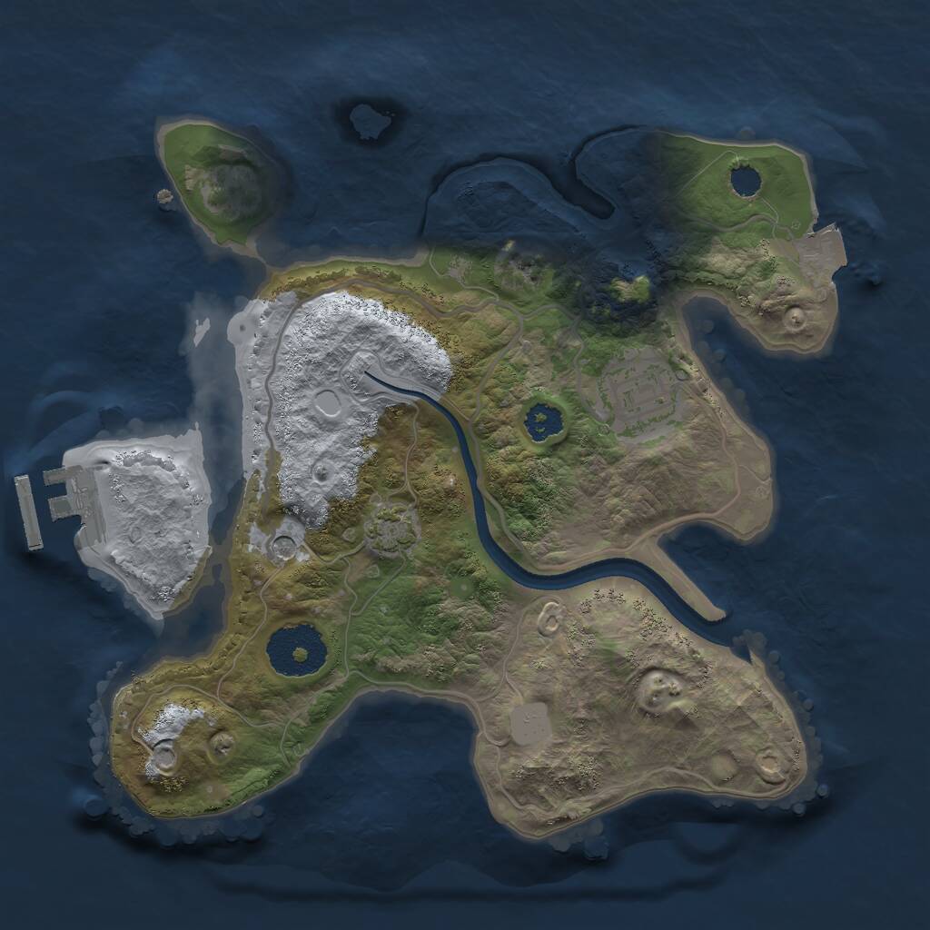 Rust Map: Procedural Map, Size: 2500, Seed: 188941598, 5 Monuments