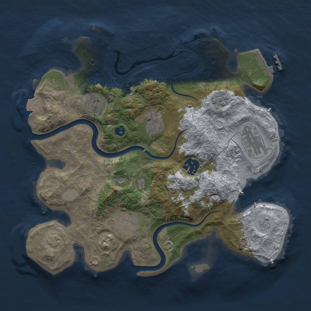 Rust Map: Procedural Map, Size: 3000, Seed: 778327338, 12 Monuments