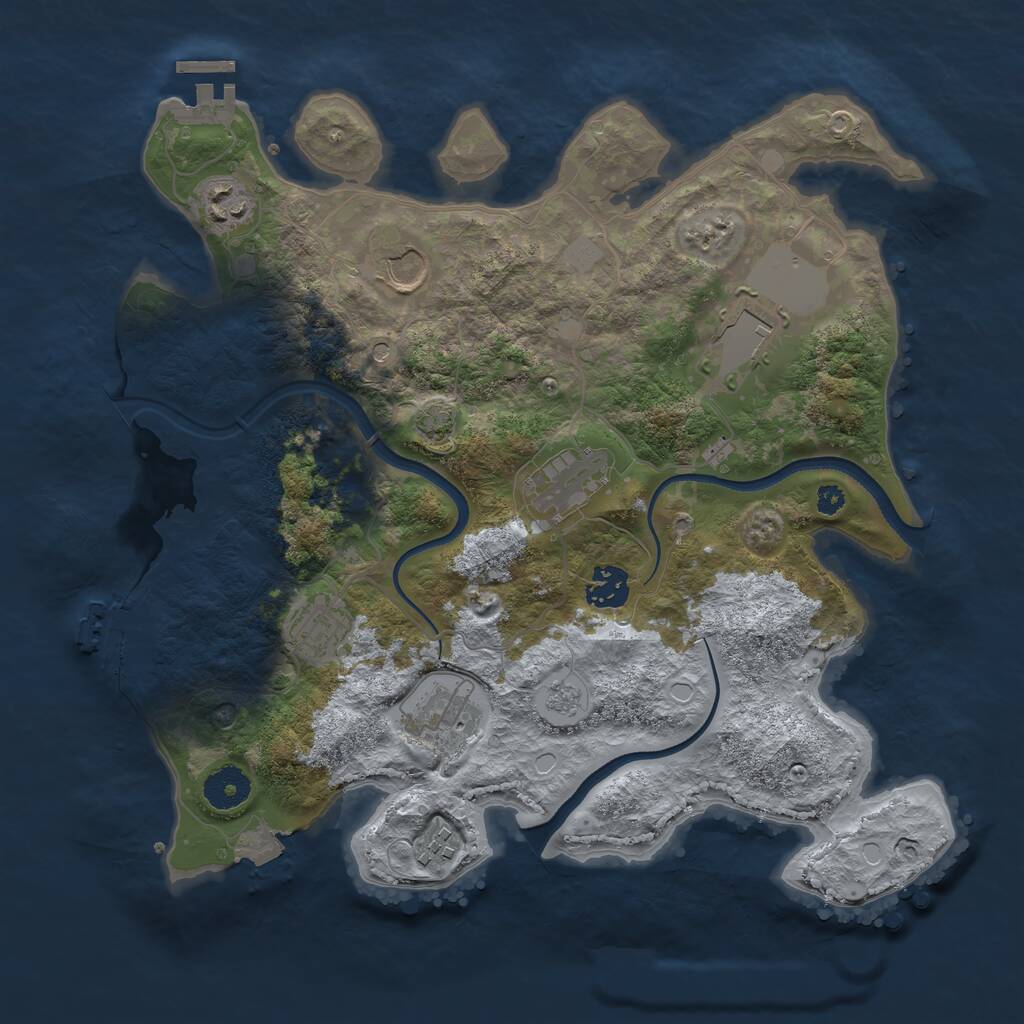 Rust Map: Procedural Map, Size: 3500, Seed: 1603250293, 14 Monuments