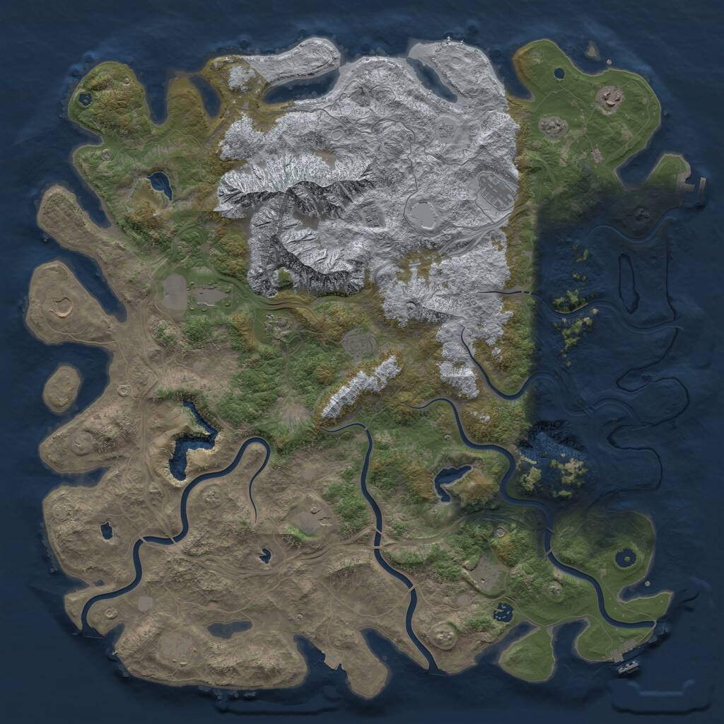 Rust Map: Procedural Map, Size: 5500, Seed: 159874653, 17 Monuments