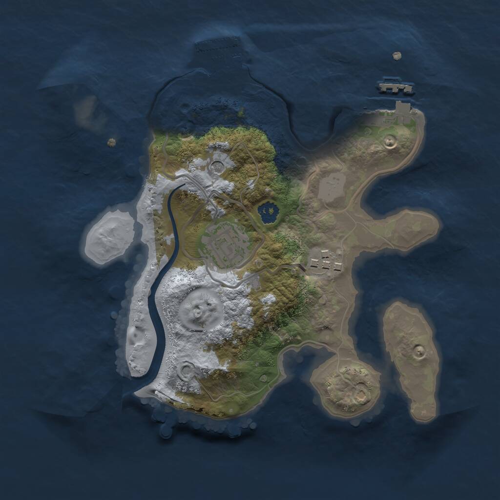 Rust Map: Procedural Map, Size: 2355, Seed: 100, 6 Monuments