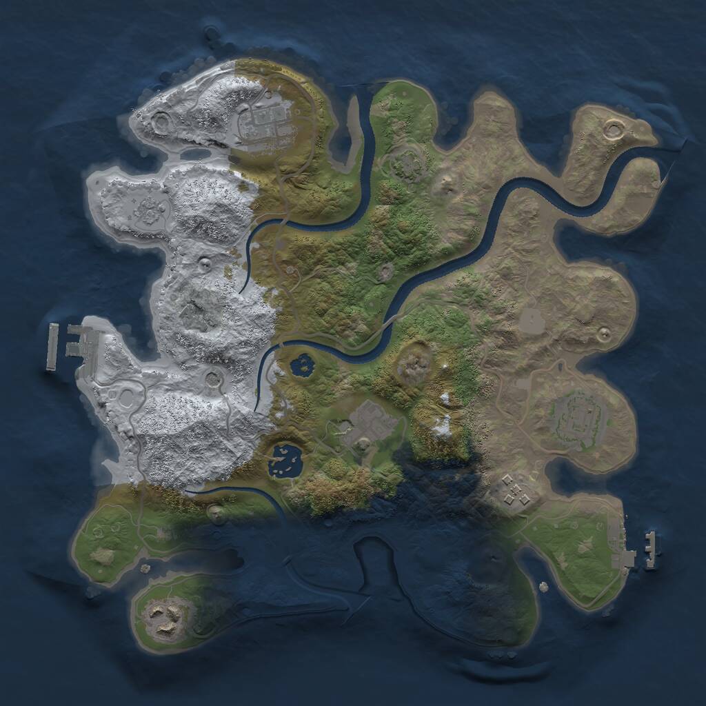 Rust Map: Procedural Map, Size: 3000, Seed: 1883847287, 12 Monuments