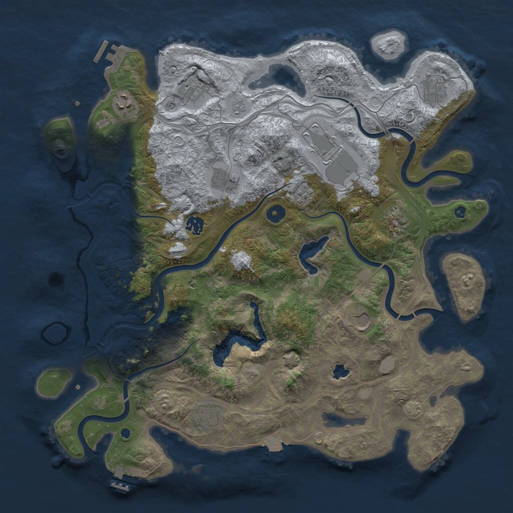 Rust Map: Procedural Map, Size: 4250, Seed: 195892400, 16 Monuments