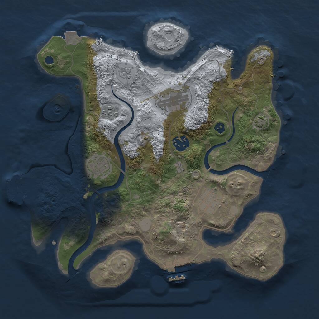 Rust Map: Procedural Map, Size: 3000, Seed: 559331863, 10 Monuments