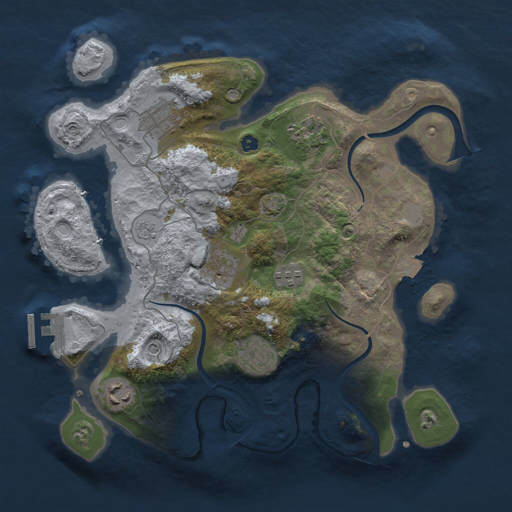Rust Map: Procedural Map, Size: 3000, Seed: 56887, 11 Monuments