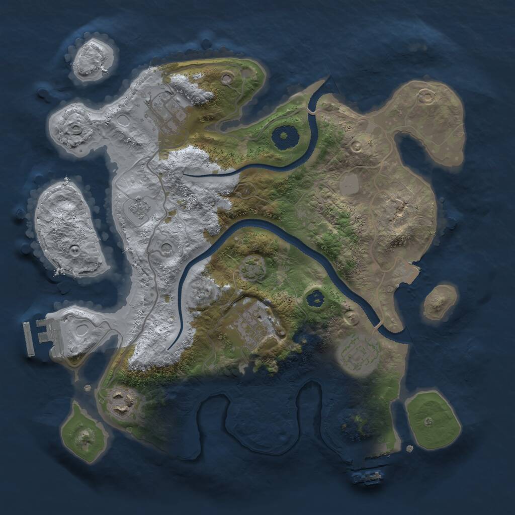 Rust Map: Procedural Map, Size: 3000, Seed: 56887, 10 Monuments