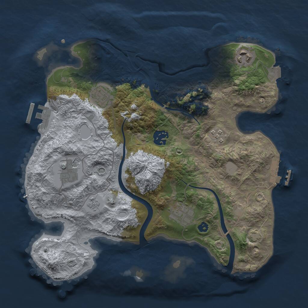 Rust Map: Procedural Map, Size: 3000, Seed: 9302604, 12 Monuments