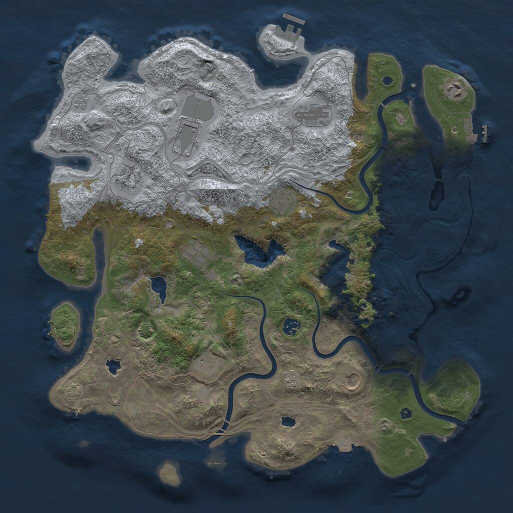 Rust Map: Procedural Map, Size: 4500, Seed: 830385681, 16 Monuments