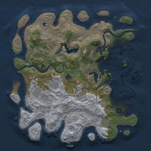 Thumbnail Rust Map: Procedural Map, Size: 4000, Seed: 1335094645, 13 Monuments