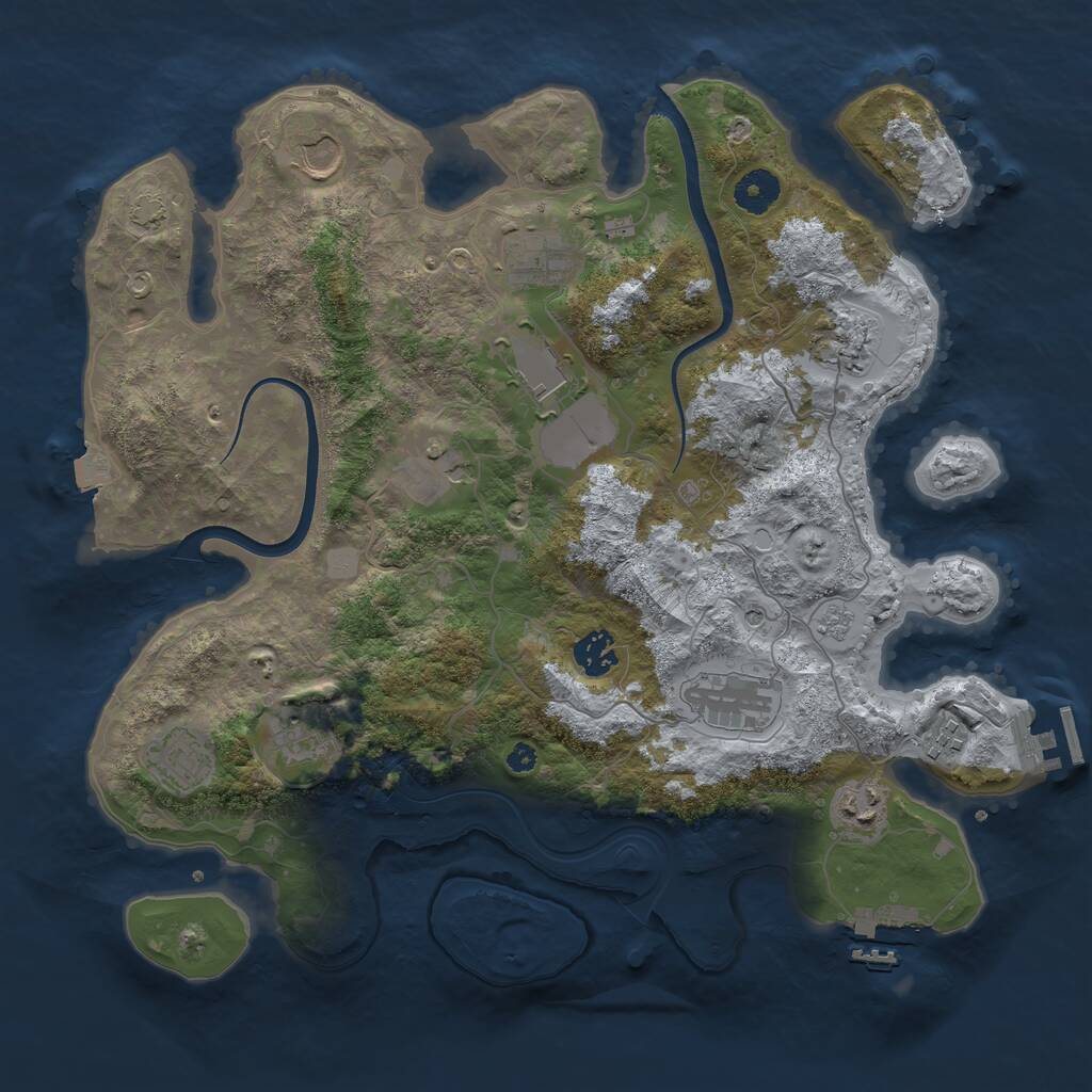 Rust Map: Procedural Map, Size: 3750, Seed: 1660822889, 17 Monuments