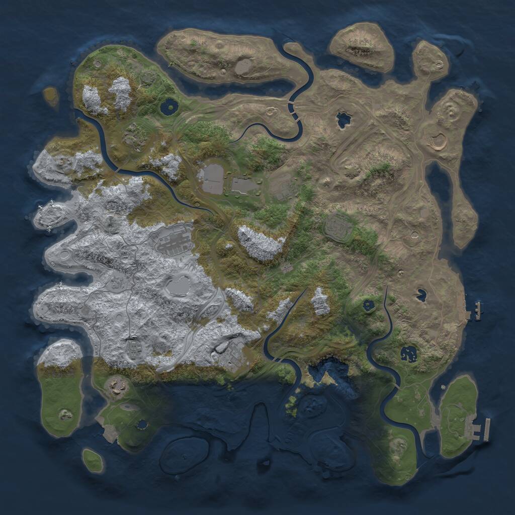 Rust Map: Procedural Map, Size: 4500, Seed: 55993999, 16 Monuments
