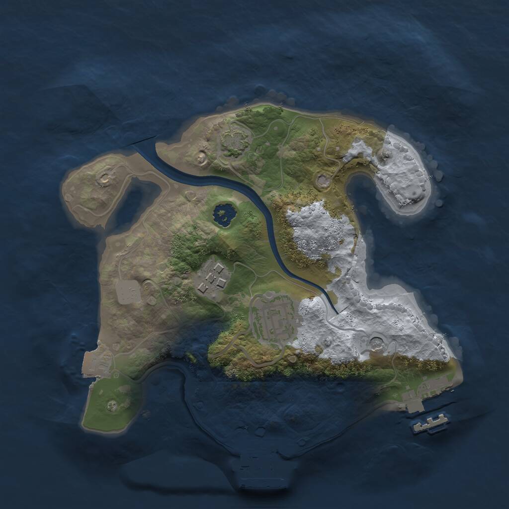 Rust Map: Procedural Map, Size: 2250, Seed: 2227, 7 Monuments