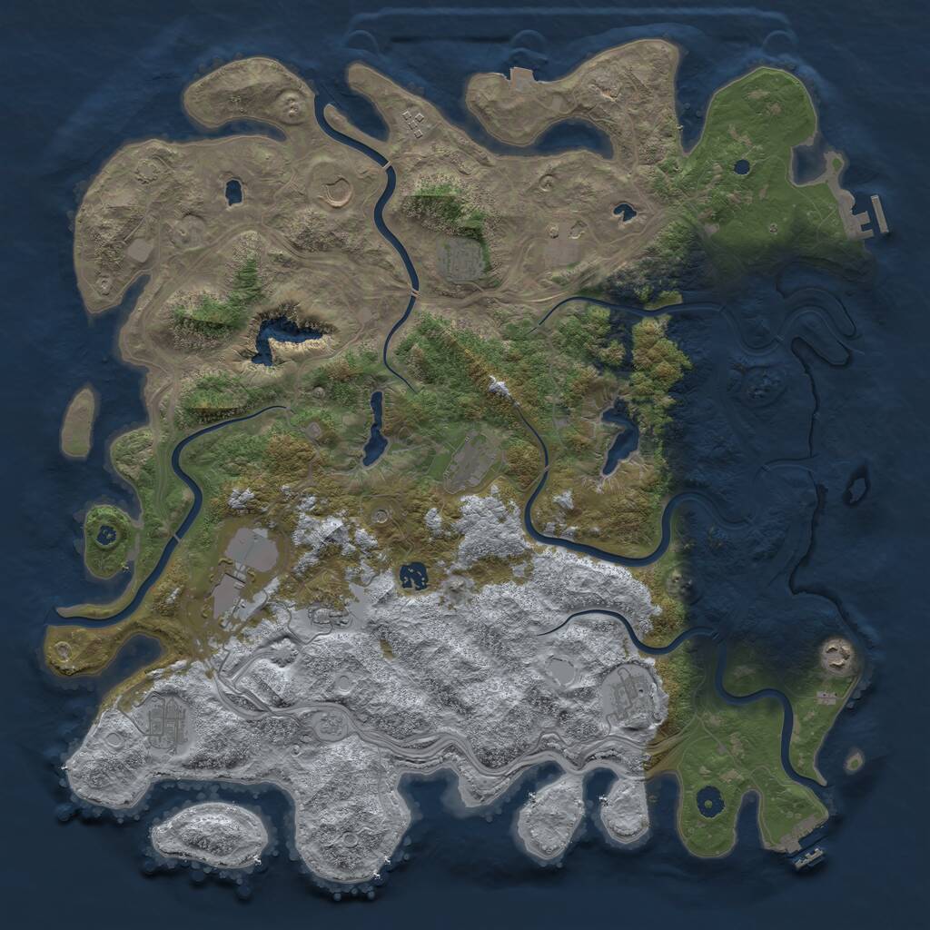 Rust Map: Procedural Map, Size: 4800, Seed: 52562, 17 Monuments