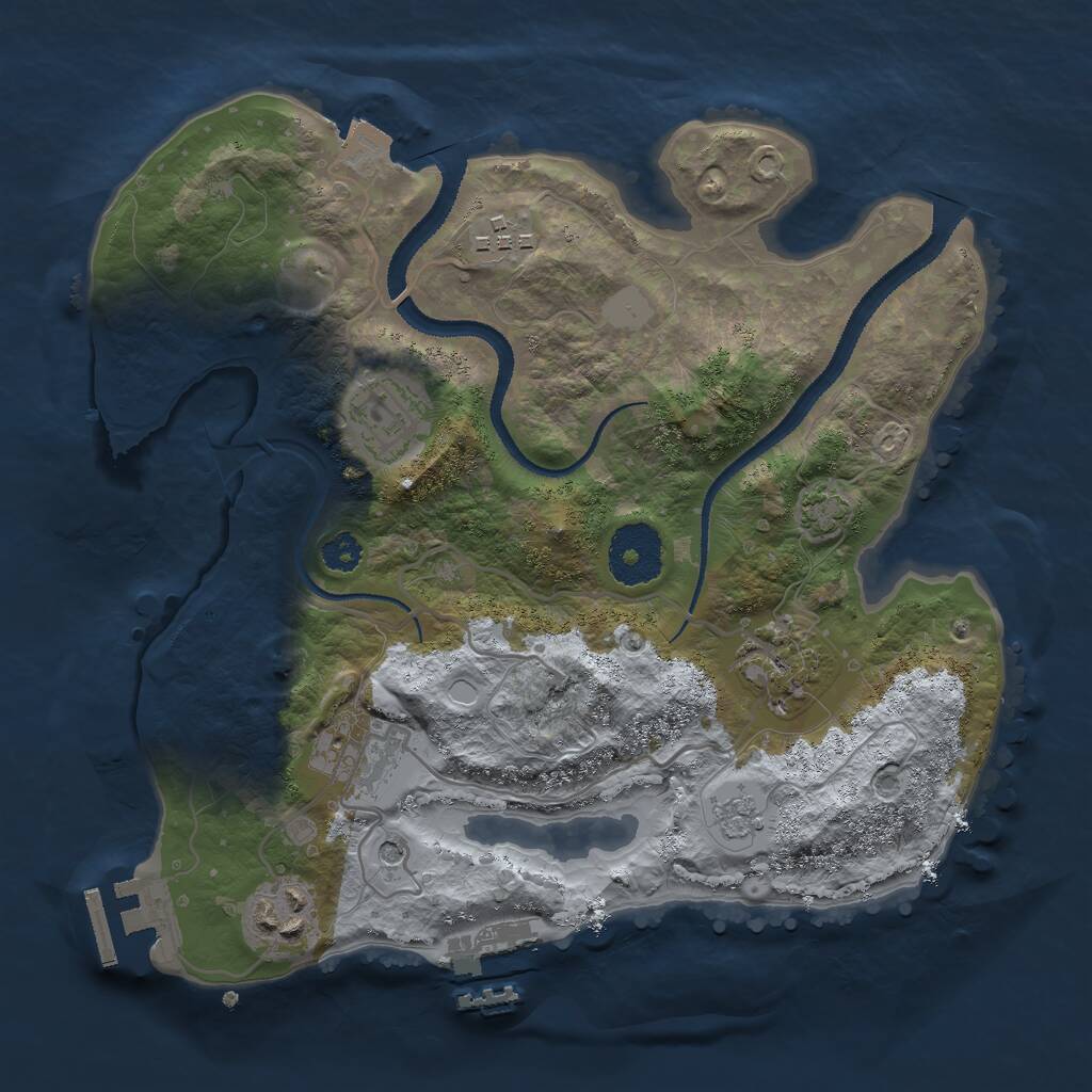 Rust Map: Procedural Map, Size: 2800, Seed: 54910731, 11 Monuments