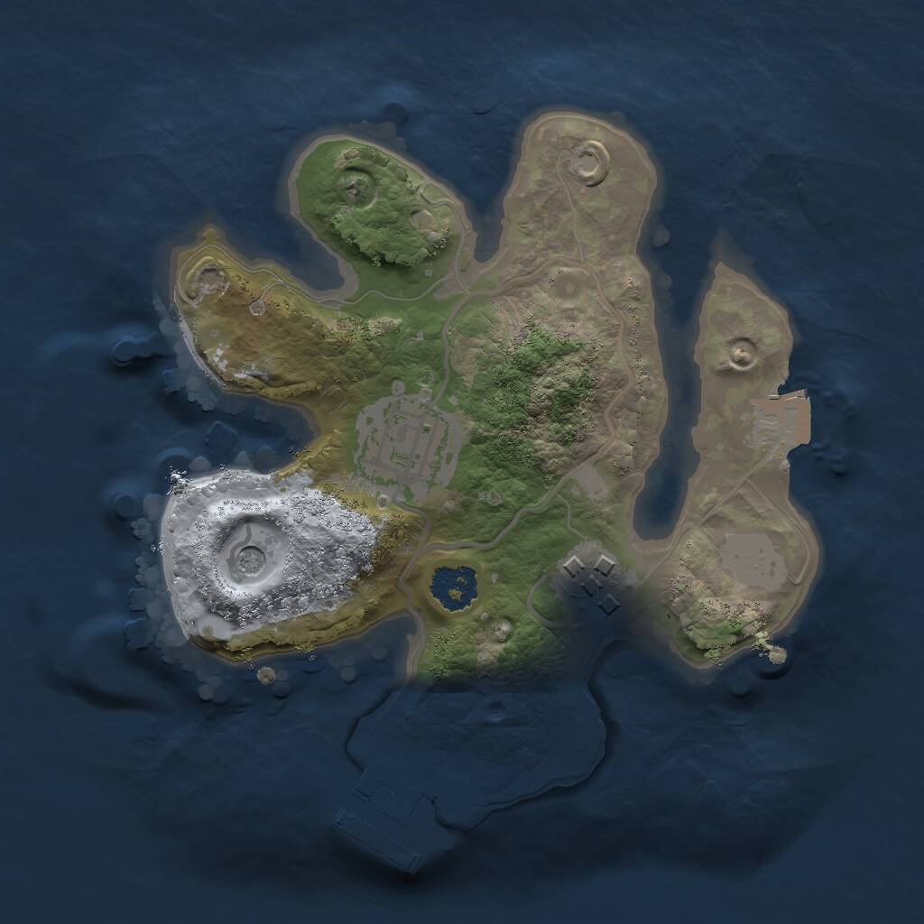 Rust Map: Procedural Map, Size: 2000, Seed: 1408, 5 Monuments