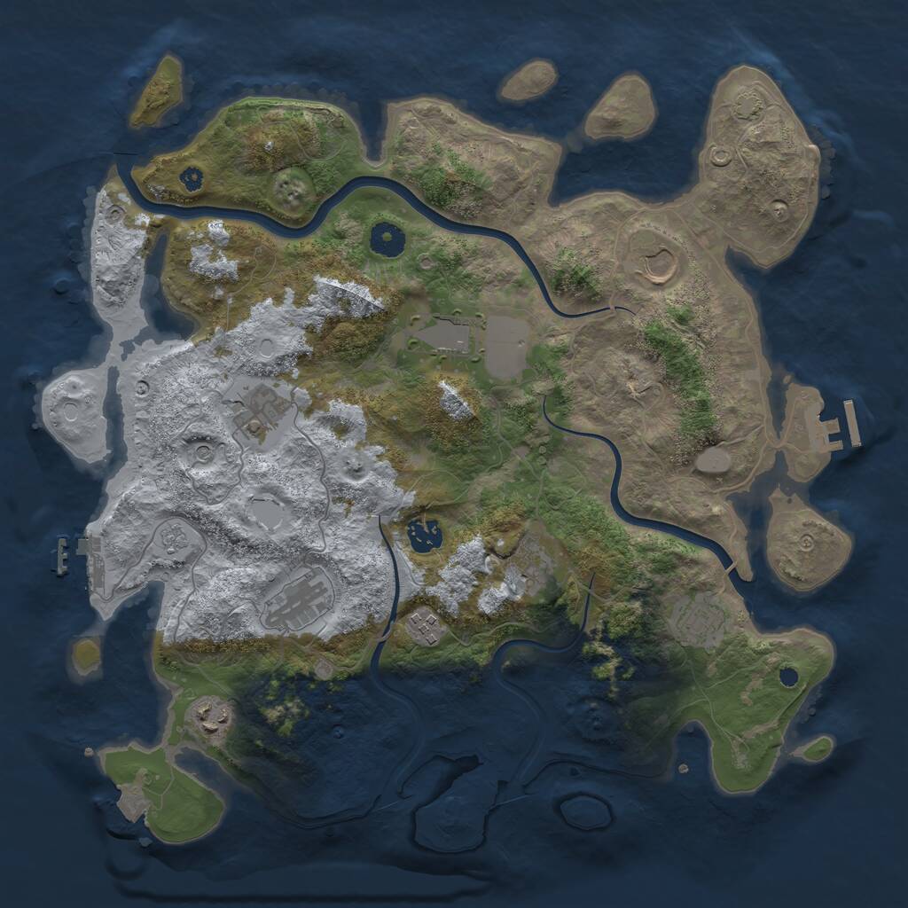 Rust Map: Procedural Map, Size: 3900, Seed: 415864, 15 Monuments