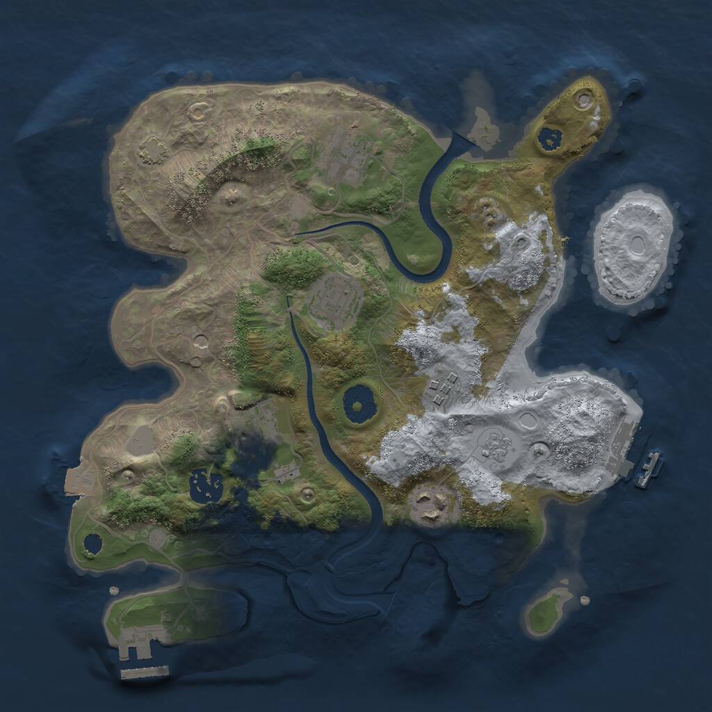 Rust Map: Procedural Map, Size: 3000, Seed: 665009217, 12 Monuments