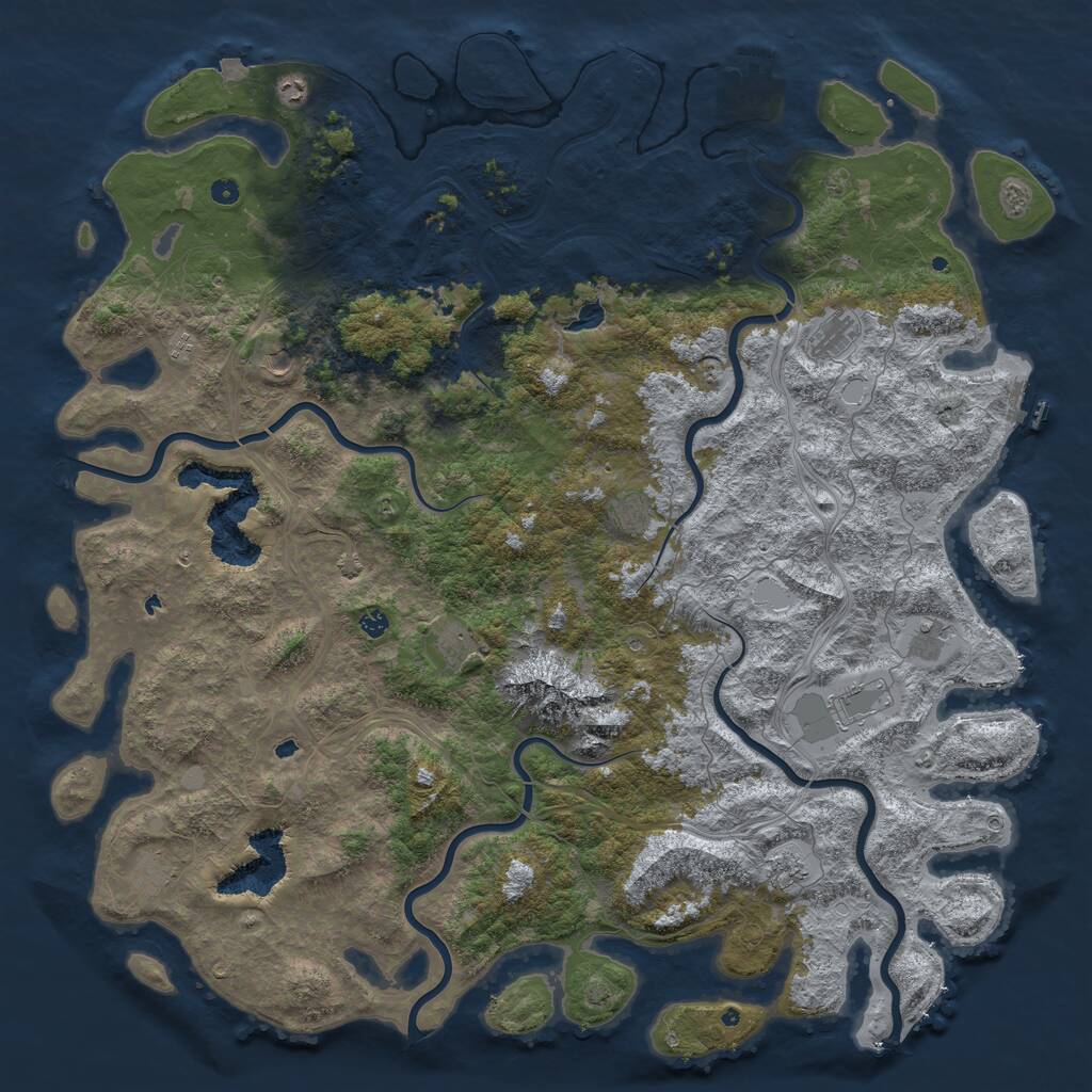 Rust Map: Procedural Map, Size: 6000, Seed: 13254, 17 Monuments