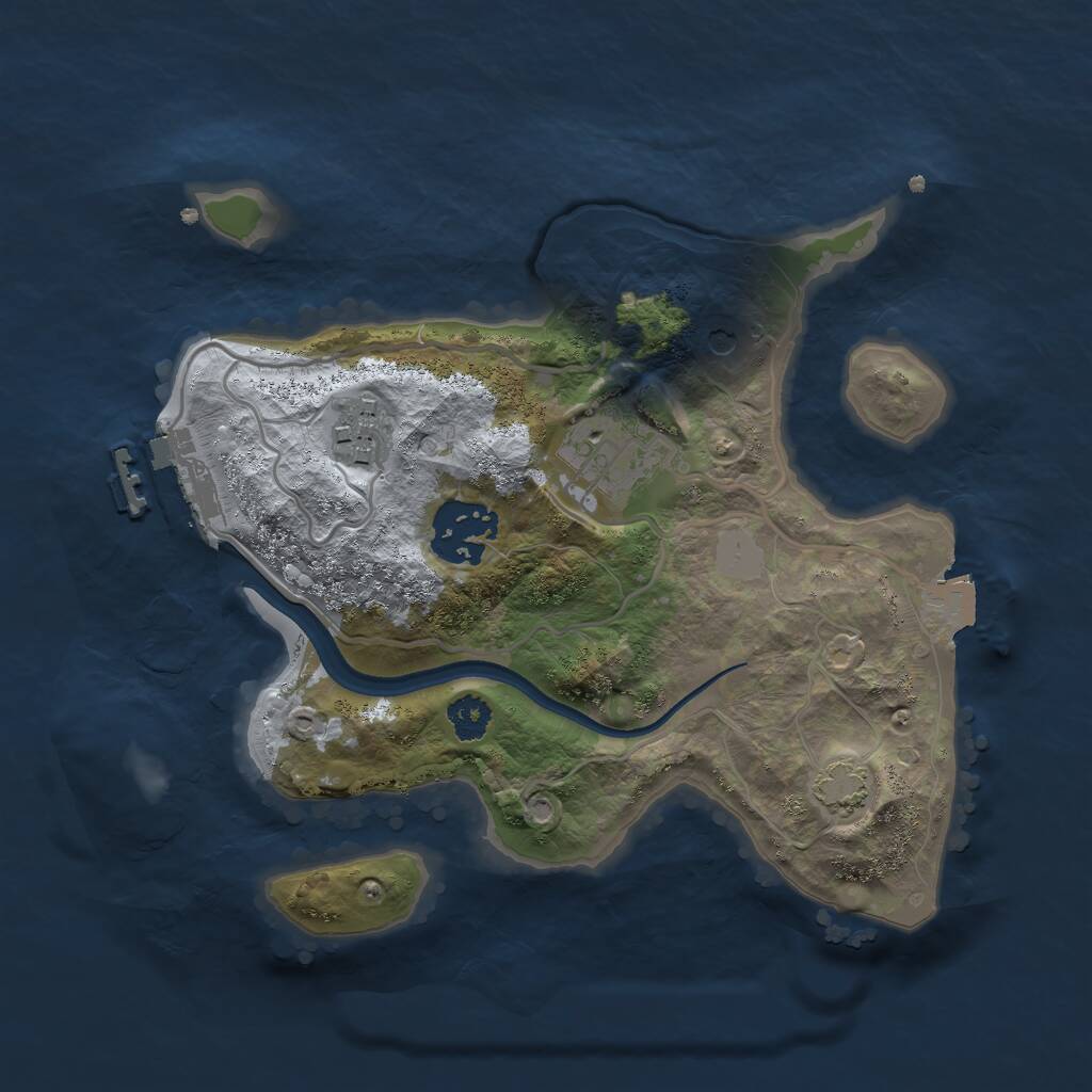 Rust Map: Procedural Map, Size: 2500, Seed: 906679311, 7 Monuments