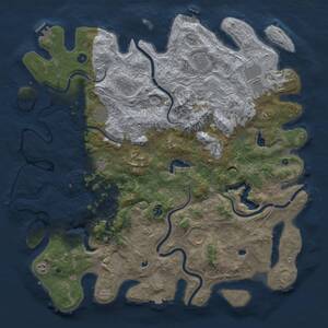 Thumbnail Rust Map: Procedural Map, Size: 5125, Seed: 1, 17 Monuments