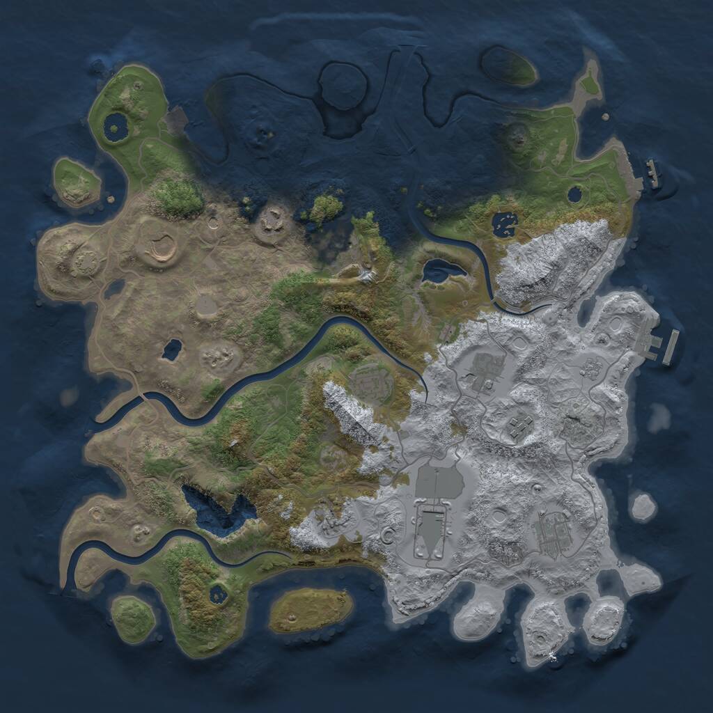 Rust Map: Procedural Map, Size: 4000, Seed: 1470485691, 16 Monuments