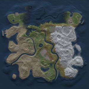Thumbnail Rust Map: Procedural Map, Size: 3500, Seed: 1864100397, 14 Monuments