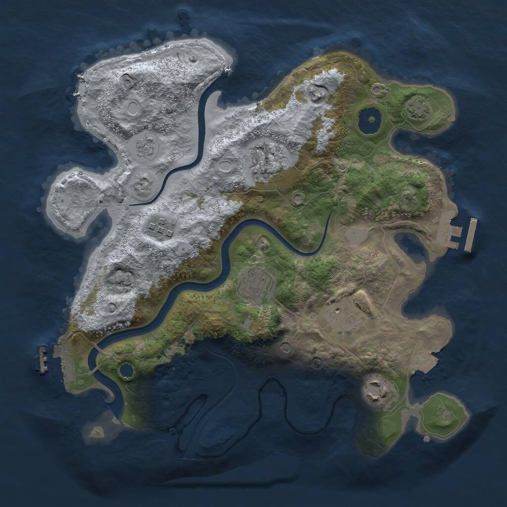 Rust Map: Procedural Map, Size: 3000, Seed: 1617, 11 Monuments