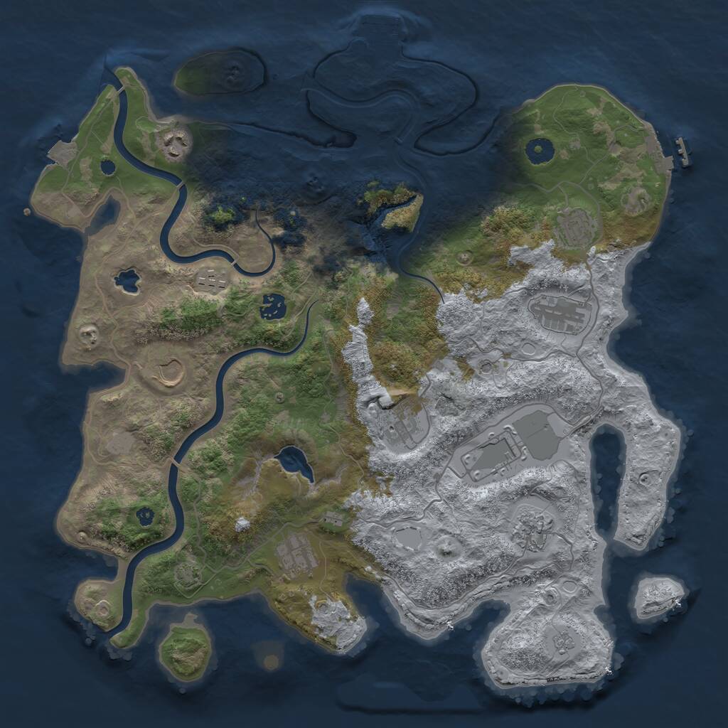 Rust Map: Procedural Map, Size: 4000, Seed: 2271, 16 Monuments