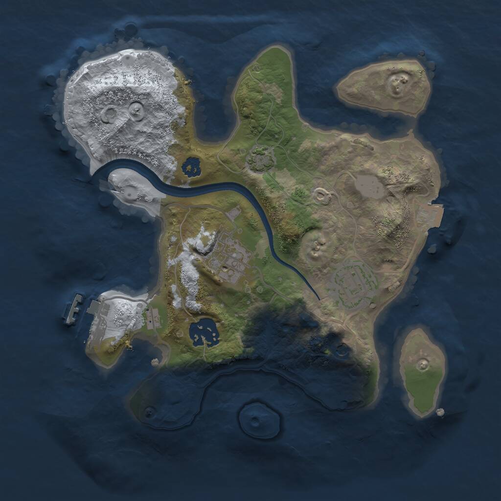 Rust Map: Procedural Map, Size: 2500, Seed: 16273, 7 Monuments
