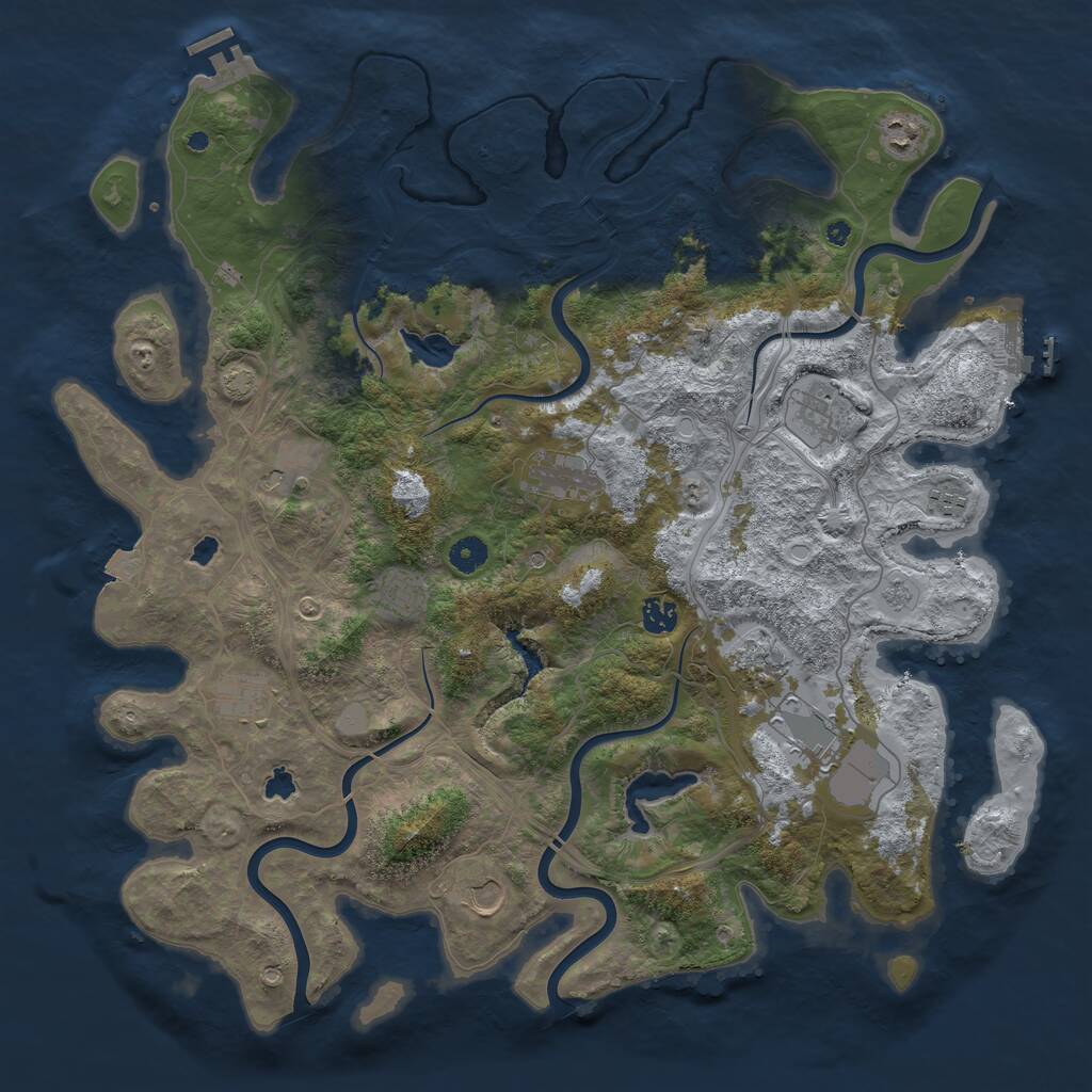 Rust Map: Procedural Map, Size: 4500, Seed: 8745309, 17 Monuments