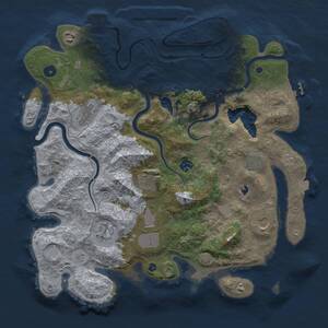 Thumbnail Rust Map: Procedural Map, Size: 4000, Seed: 990352, 15 Monuments