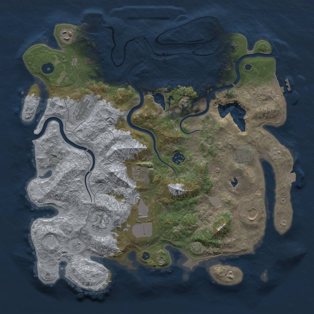 Rust Map: Procedural Map, Size: 4000, Seed: 990352, 15 Monuments