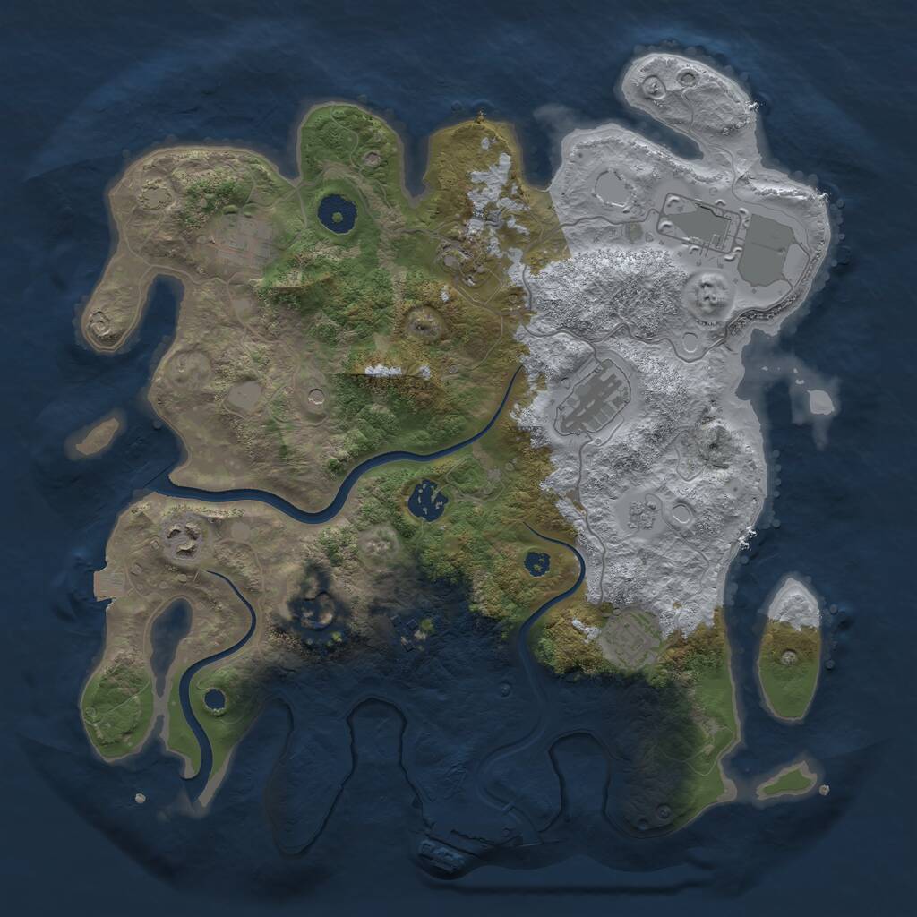 Rust Map: Procedural Map, Size: 3600, Seed: 45678, 14 Monuments