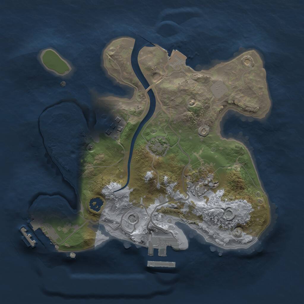 Rust Map: Procedural Map, Size: 2200, Seed: 252632497, 7 Monuments