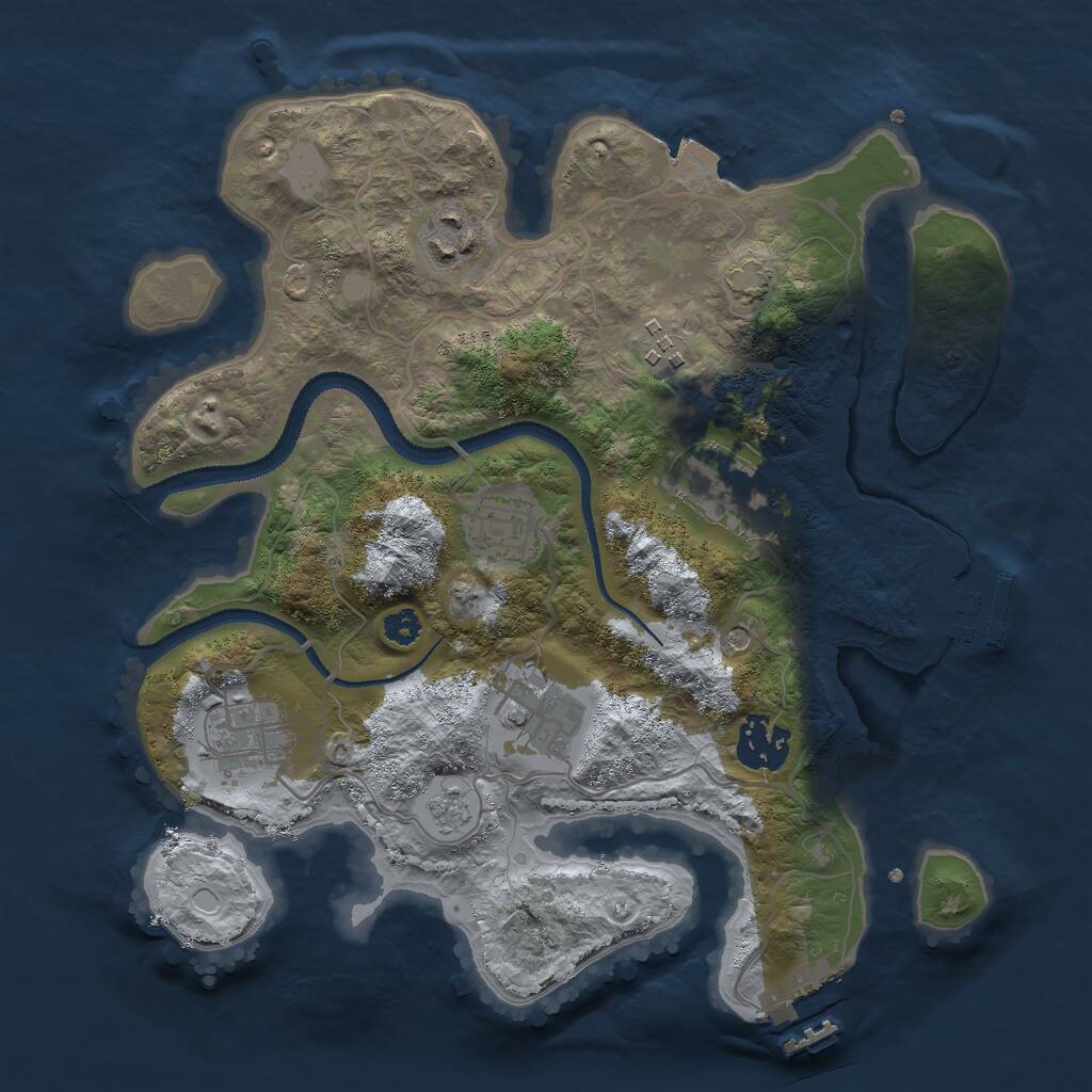 Rust Map: Procedural Map, Size: 3000, Seed: 753560356, 13 Monuments