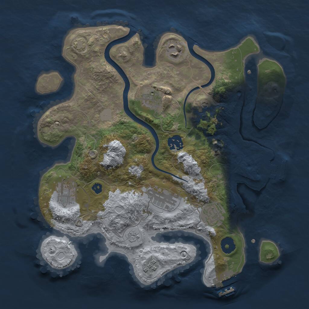 Rust Map: Procedural Map, Size: 3000, Seed: 753560356, 13 Monuments