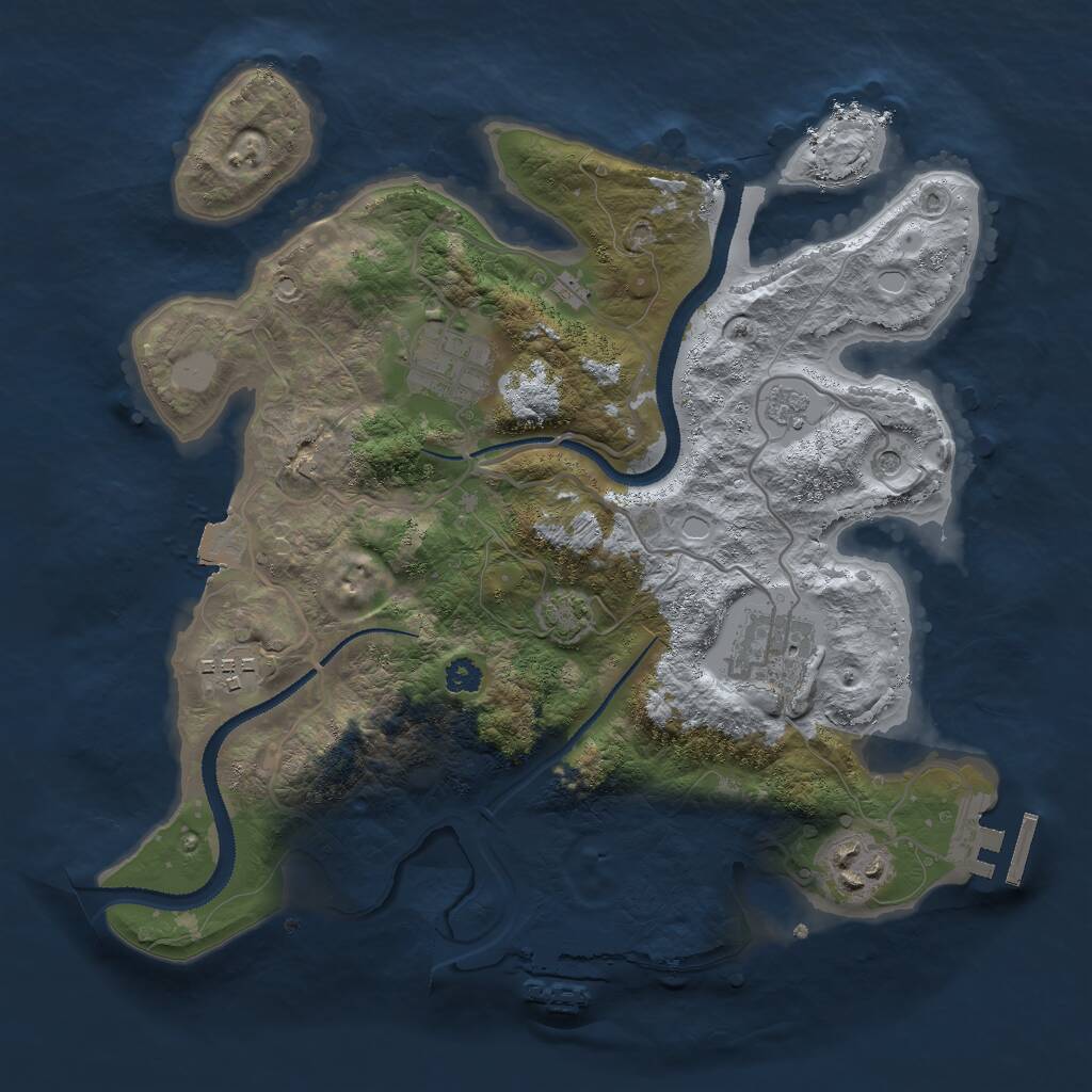 Rust Map: Procedural Map, Size: 3000, Seed: 360355642, 10 Monuments