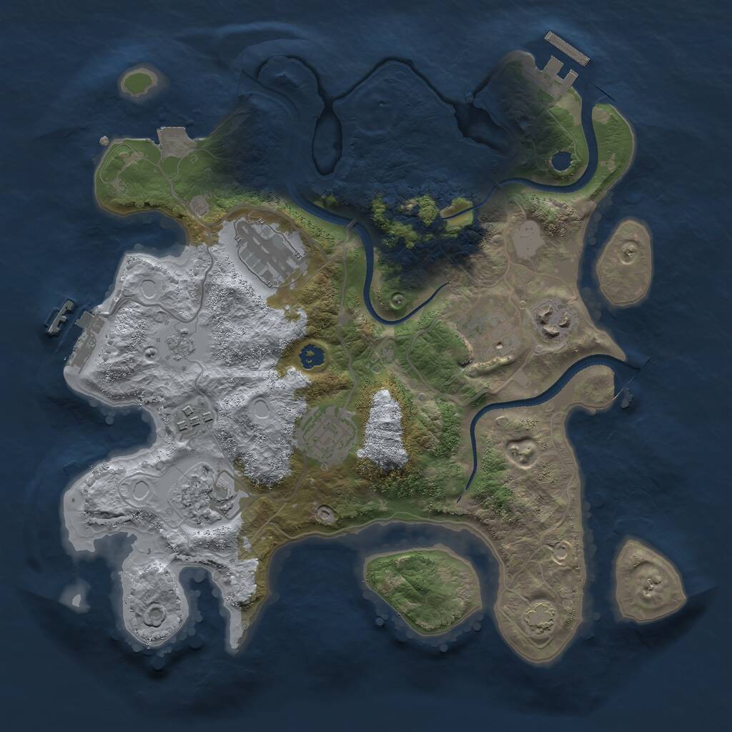 Rust Map: Procedural Map, Size: 3000, Seed: 3070563, 11 Monuments