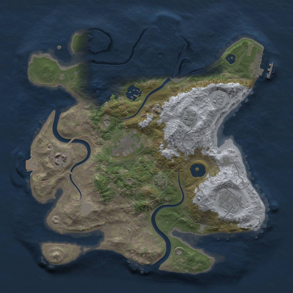 Rust Map: Procedural Map, Size: 3000, Seed: 5476, 11 Monuments