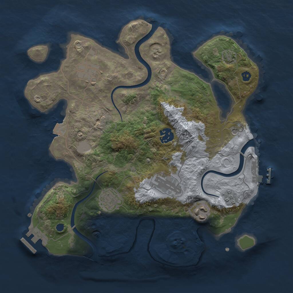 Rust Map: Procedural Map, Size: 3000, Seed: 92147, 11 Monuments