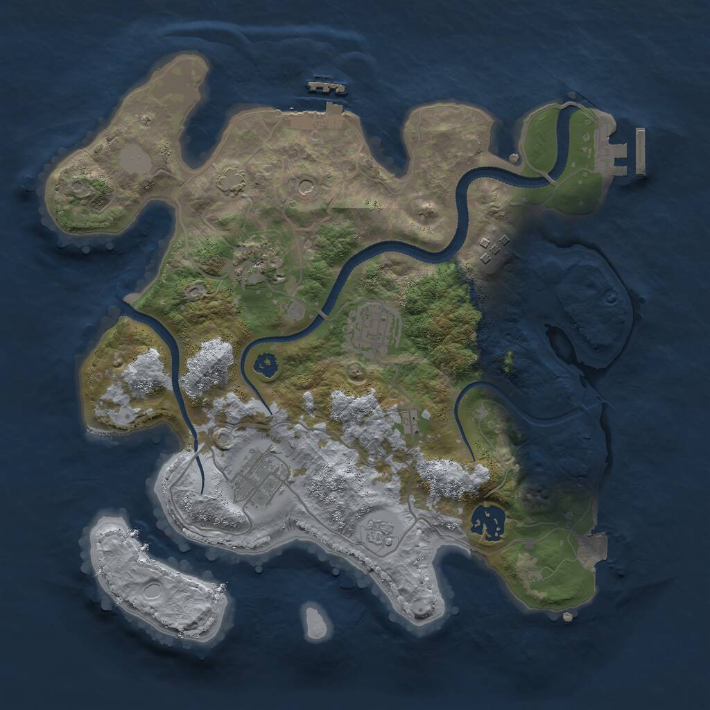 Rust Map: Procedural Map, Size: 3000, Seed: 952742136, 11 Monuments