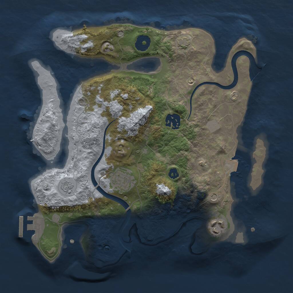 Rust Map: Procedural Map, Size: 2800, Seed: 354541614, 8 Monuments