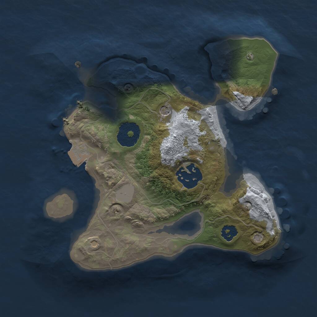 Rust Map: Procedural Map, Size: 2000, Seed: 569957745, 3 Monuments