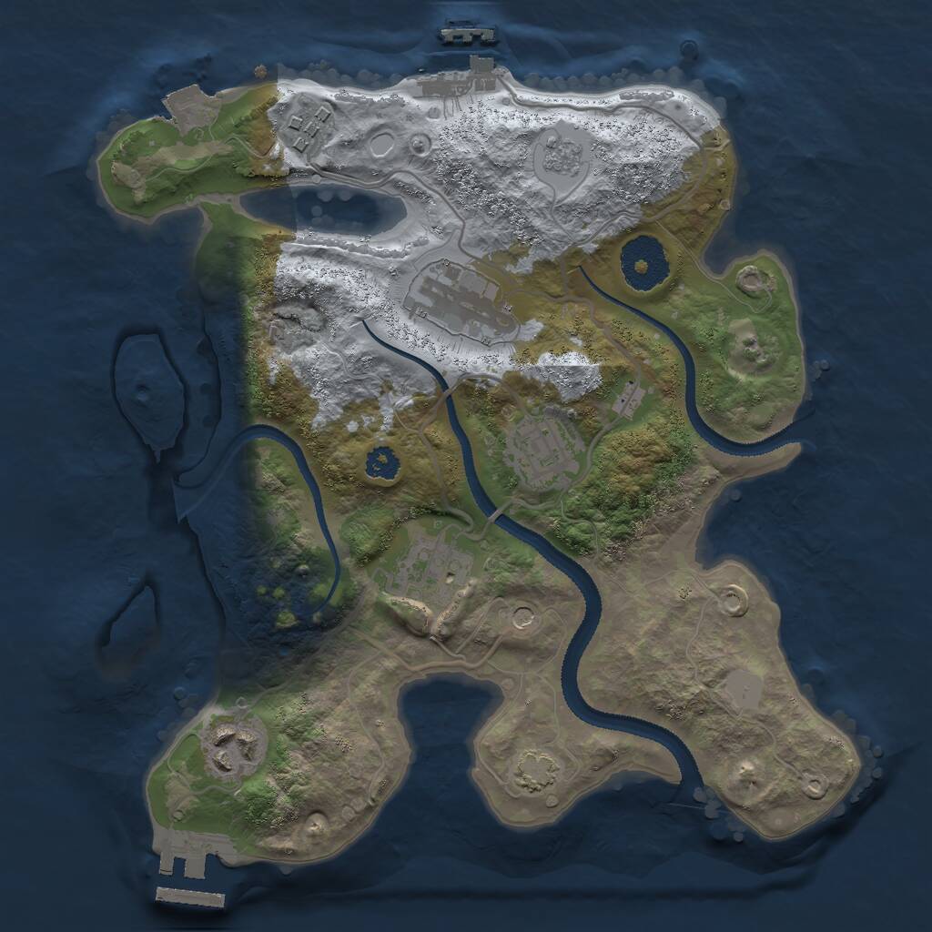 Rust Map: Procedural Map, Size: 2750, Seed: 14420, 11 Monuments