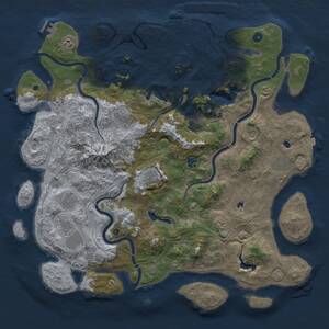 Thumbnail Rust Map: Procedural Map, Size: 5000, Seed: 1448, 17 Monuments